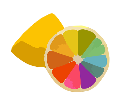 Colorful Lemon Wheel Illustration