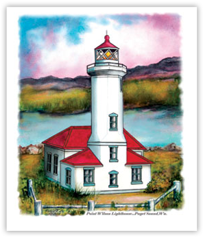 Colorful Lighthouse Illustration