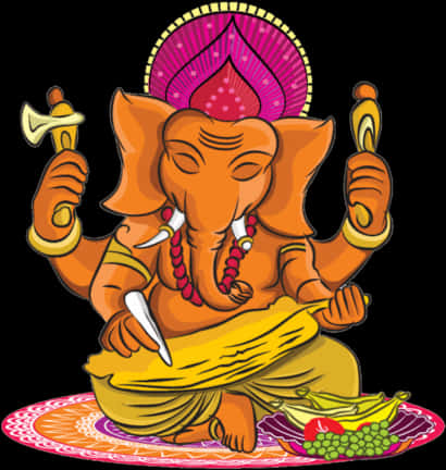 Colorful Lord Ganesh Illustration