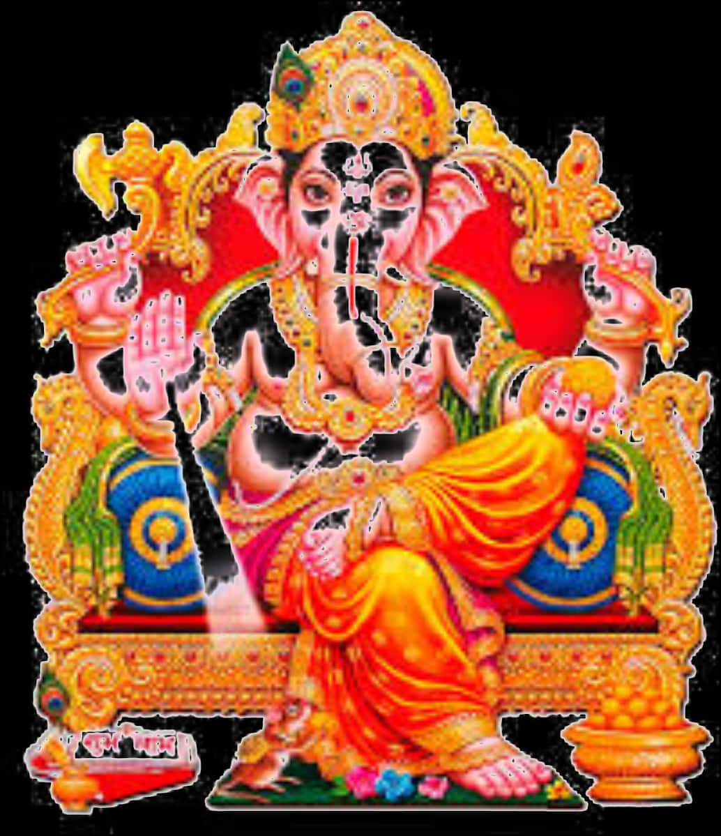 Colorful Lord Ganesha Illustration