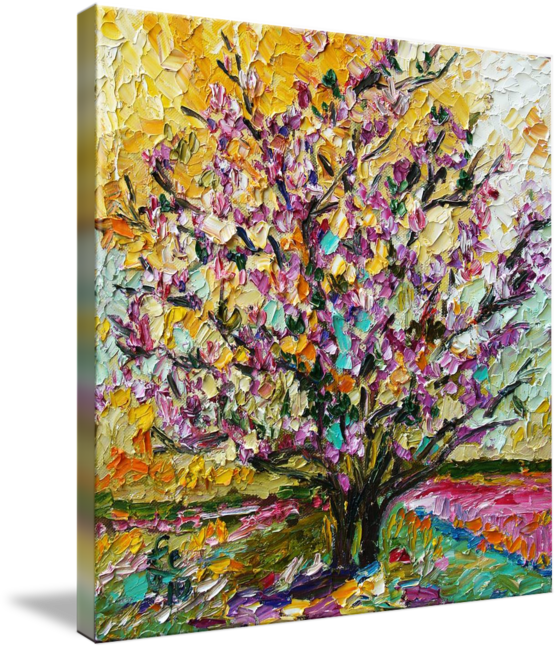 Colorful Magnolia Tree Oil Painting