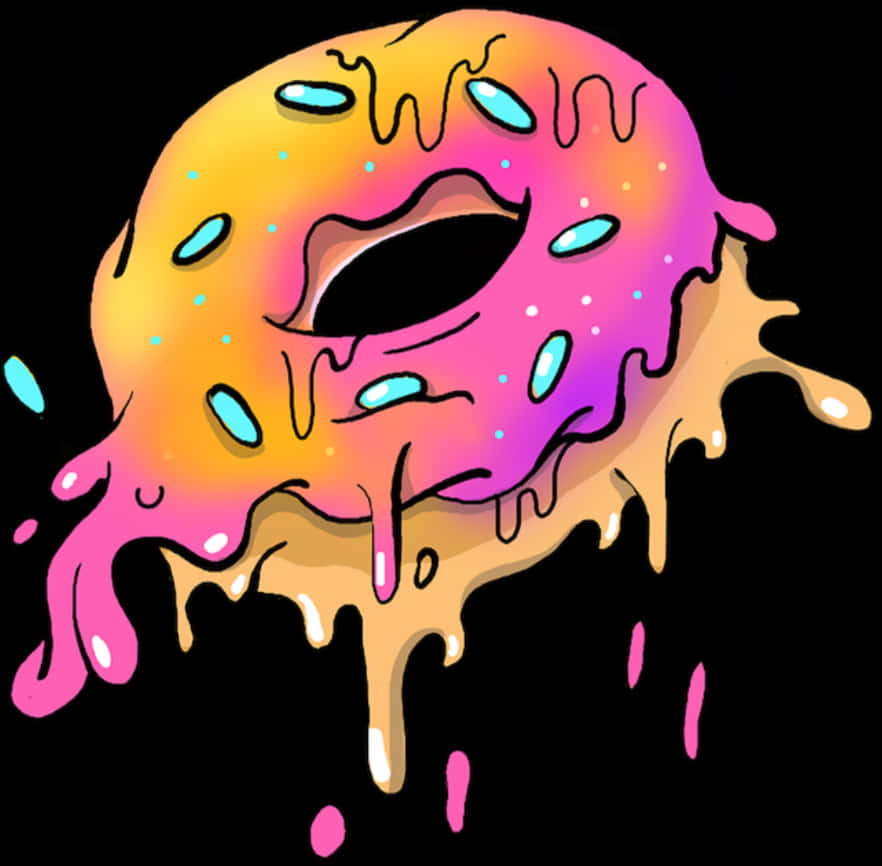 Colorful Melting Donut Illustration