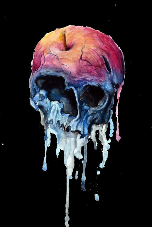 Colorful Melting Skull Artwork