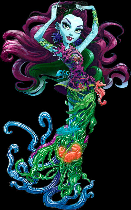Colorful_ Mermaid_ Animated_ Character