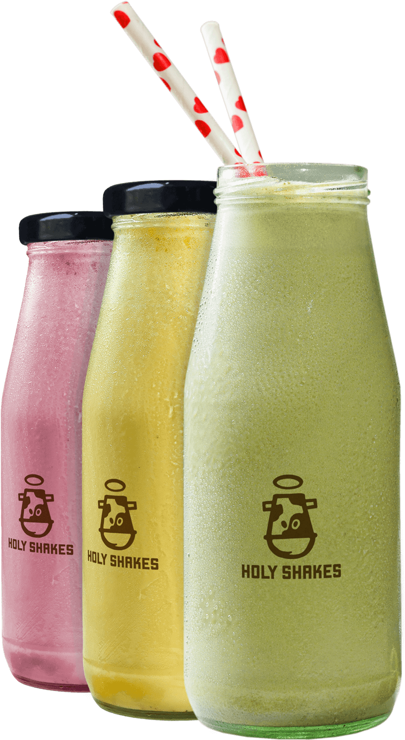 Colorful Milkshakesin Bottles