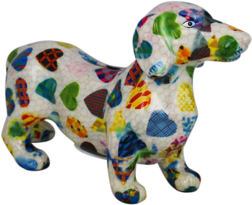 Colorful Mosaic Dachshund Figurine