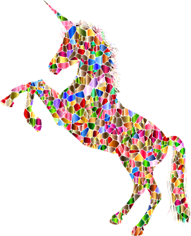 Colorful Mosaic Unicorn