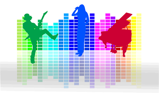 Colorful Music Band Silhouettes