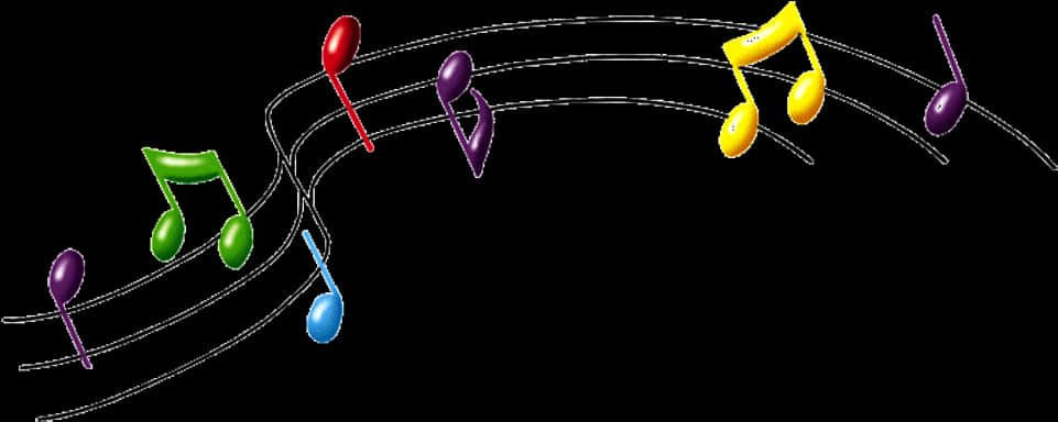 Colorful_ Music_ Notes_on_ Staff