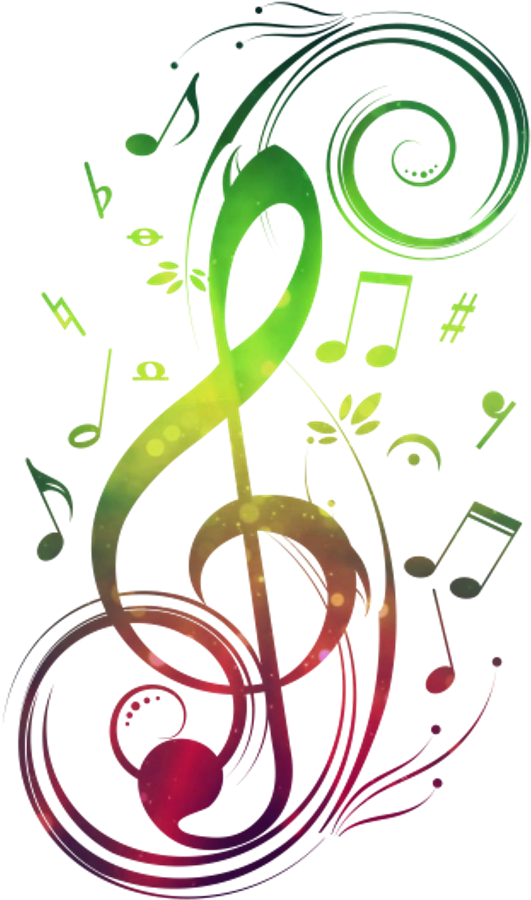 Colorful Musical Notesand Clefs