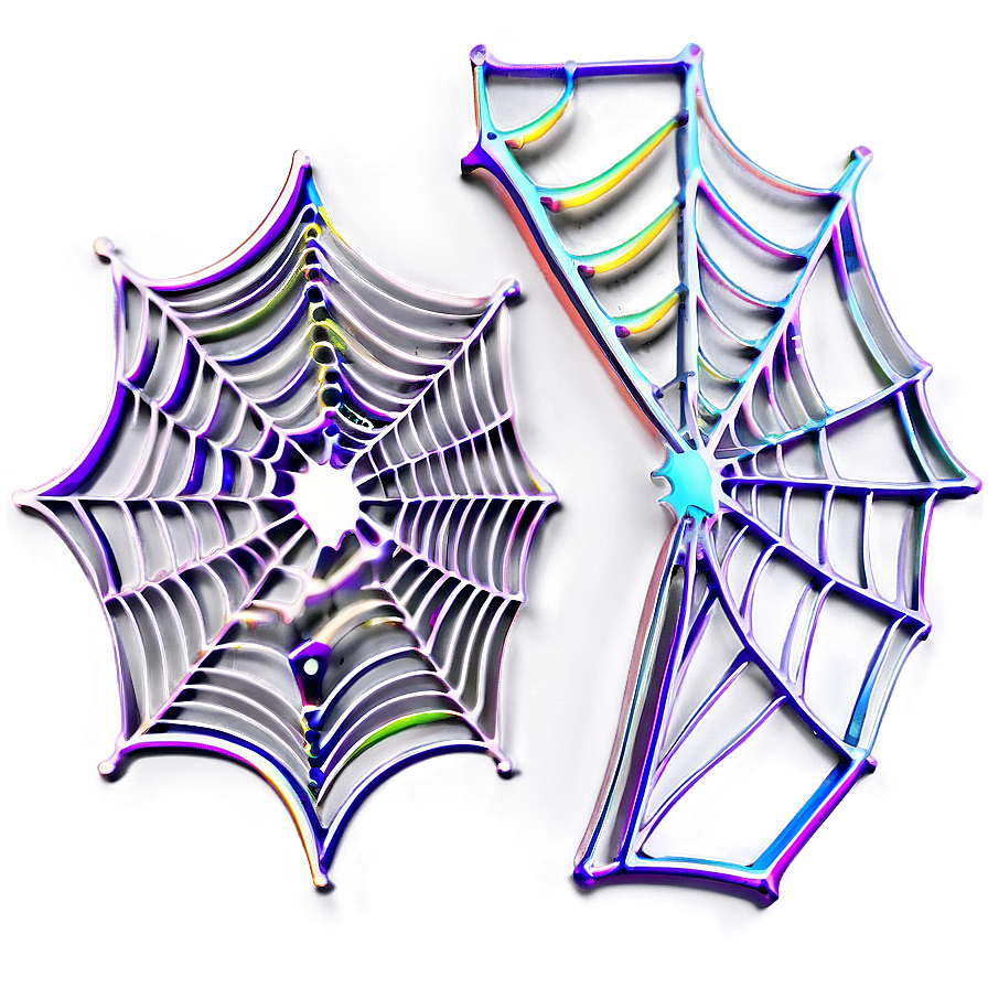 Colorful Neon Spider Web Art