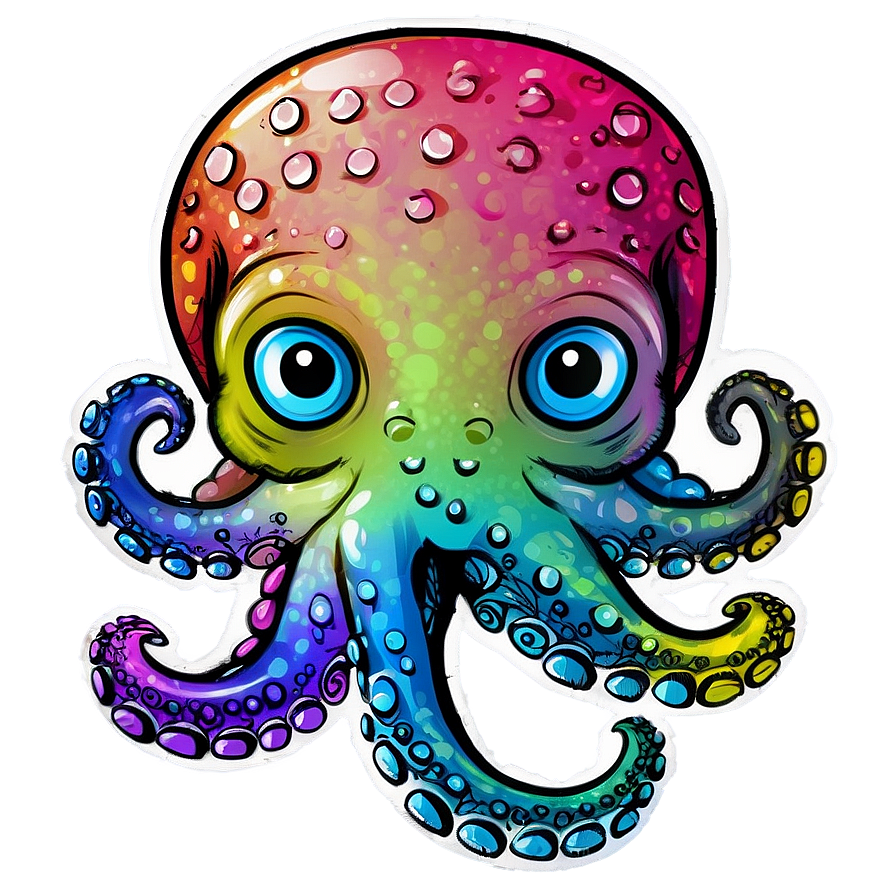 Colorful Octopus Drawing Png Iey55