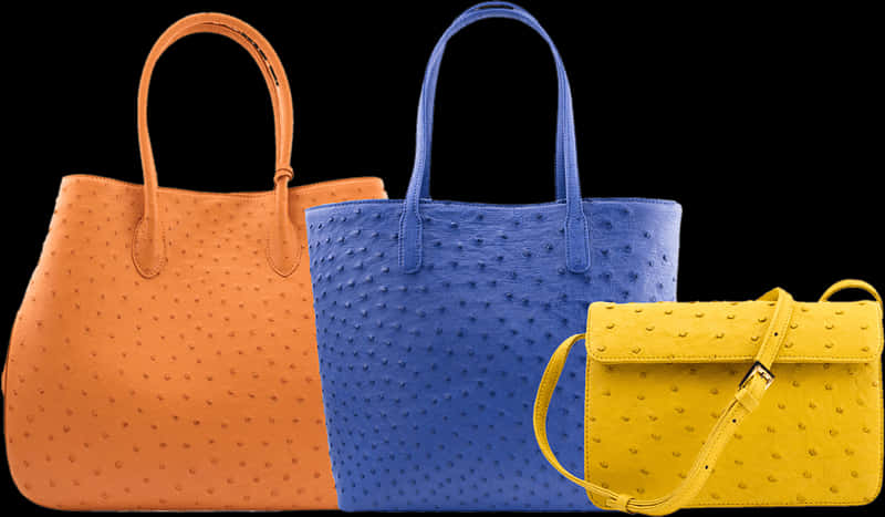 Colorful Ostrich Leather Tote Bags
