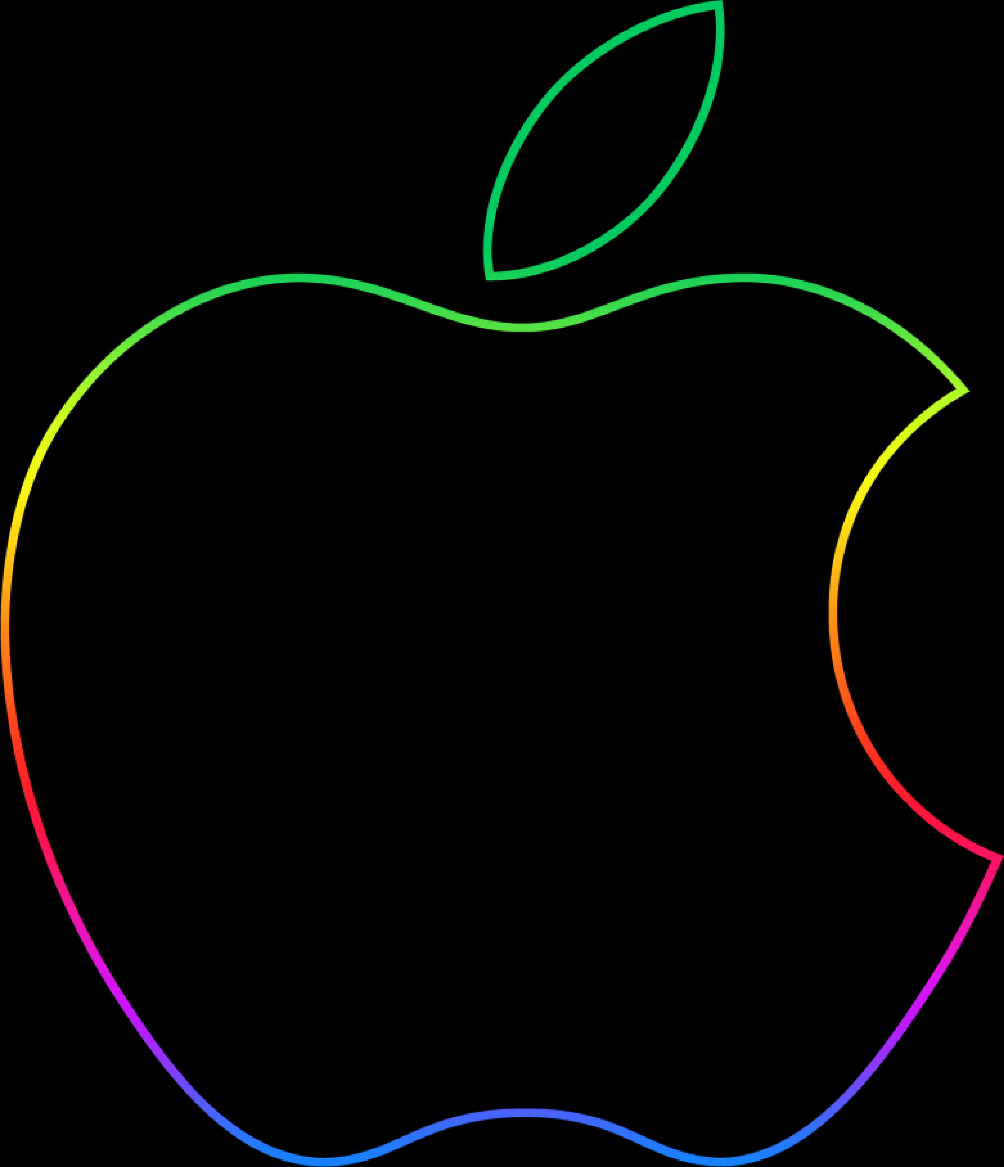 Colorful Outline Apple Logo