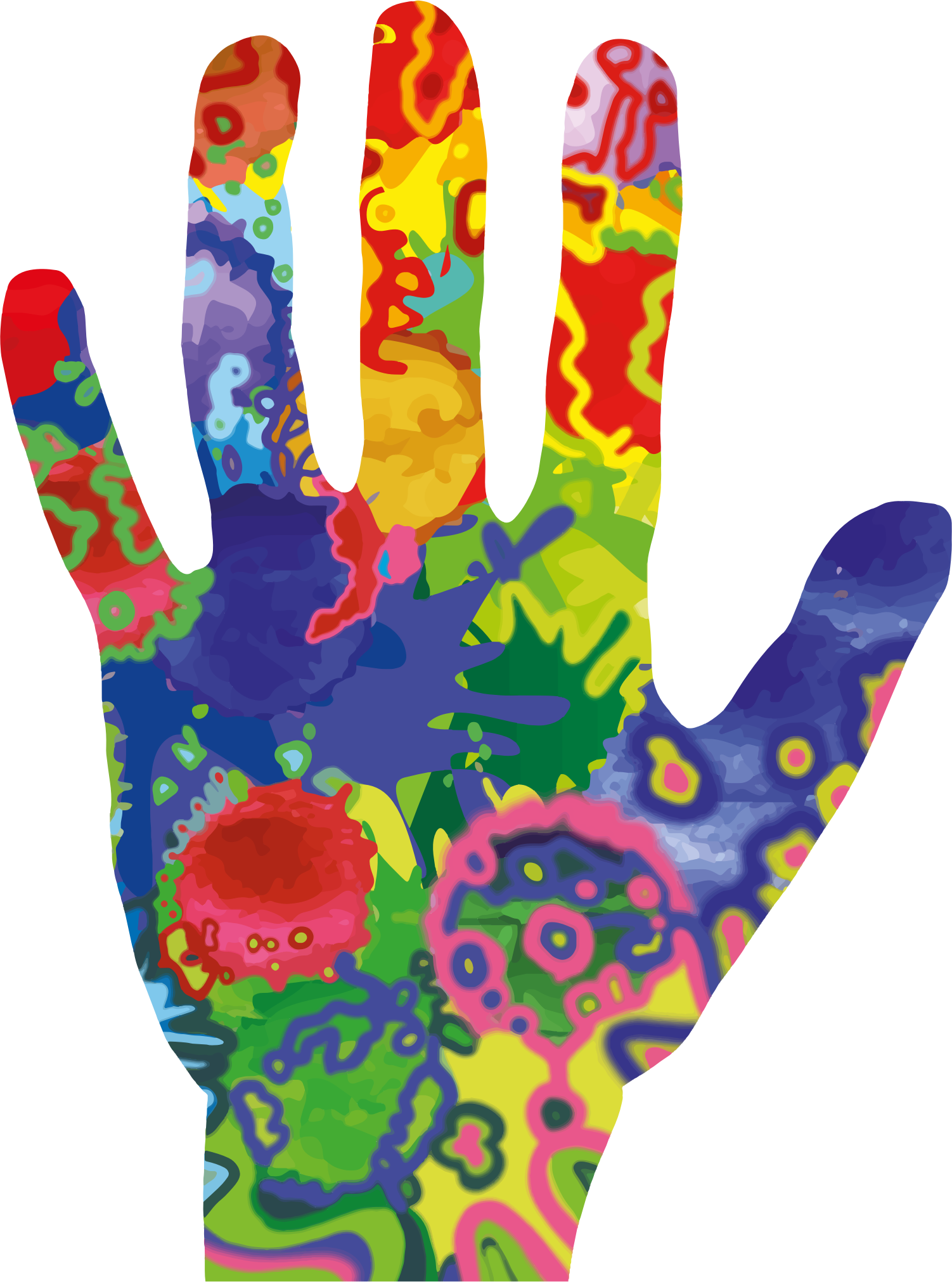 Colorful Painted Hand Clipart