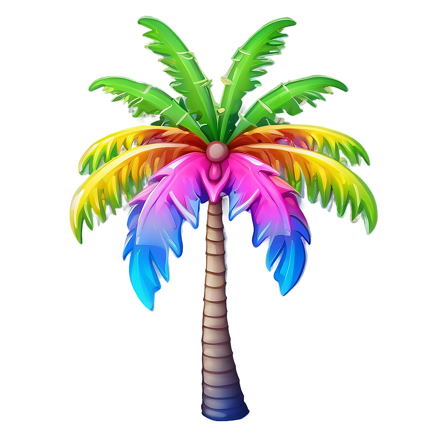 Colorful Palm Tree Emoji Png 06272024