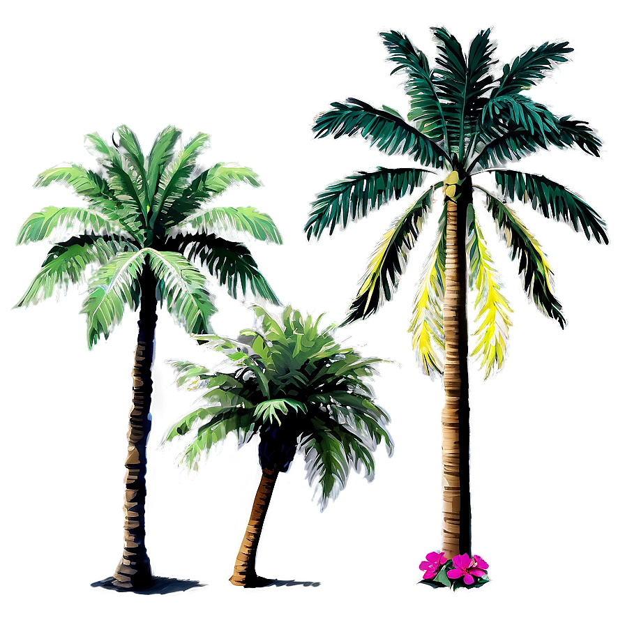 Colorful Palm Trees Png 05042024