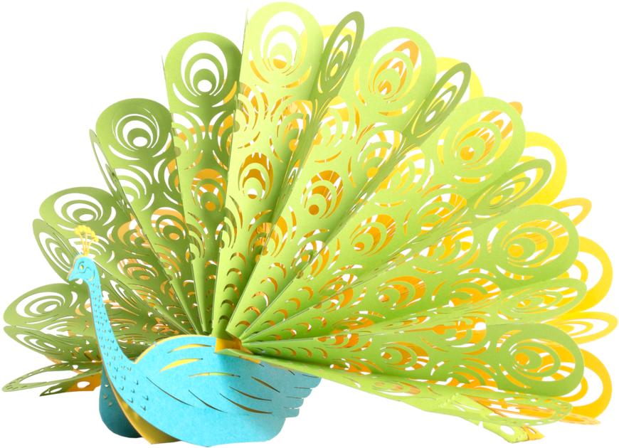Colorful Paper Peacock Fan