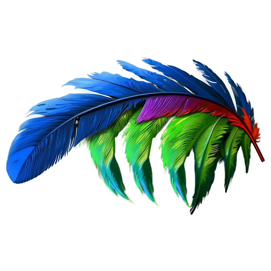 Colorful Parrot Feather Png Abv61