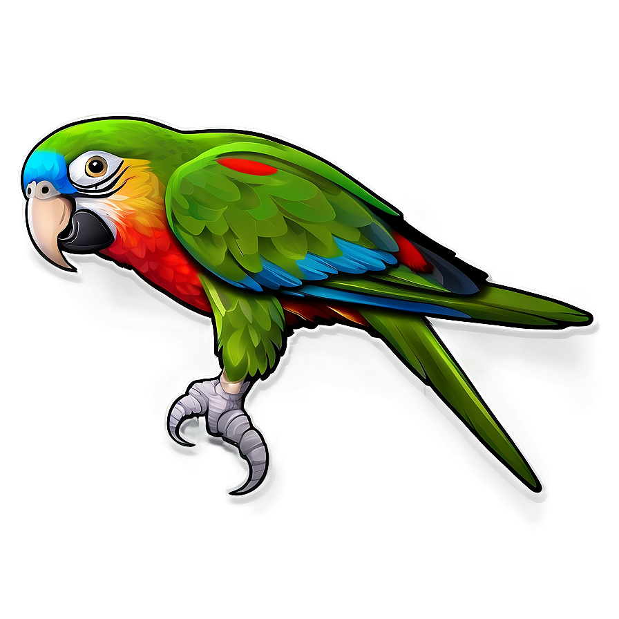 Colorful Parrot Sticker Png 05252024