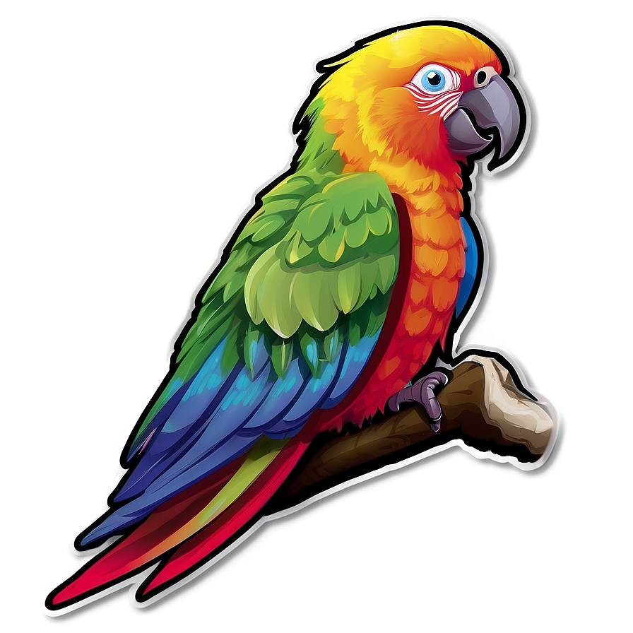 Colorful Parrot Sticker Png Pjk