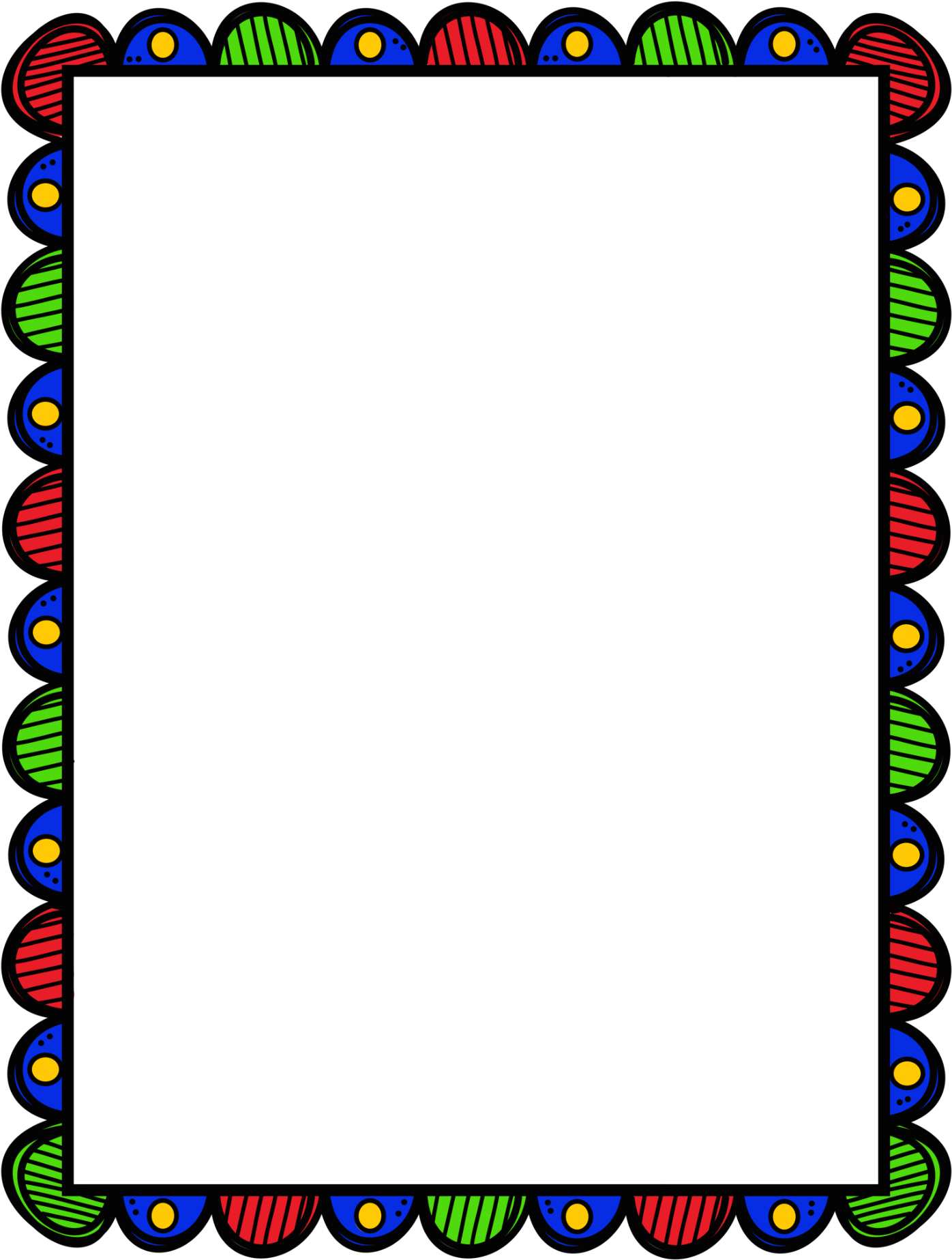 Colorful Peacock Feather Border Design