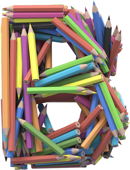 Colorful Pencil Letter B