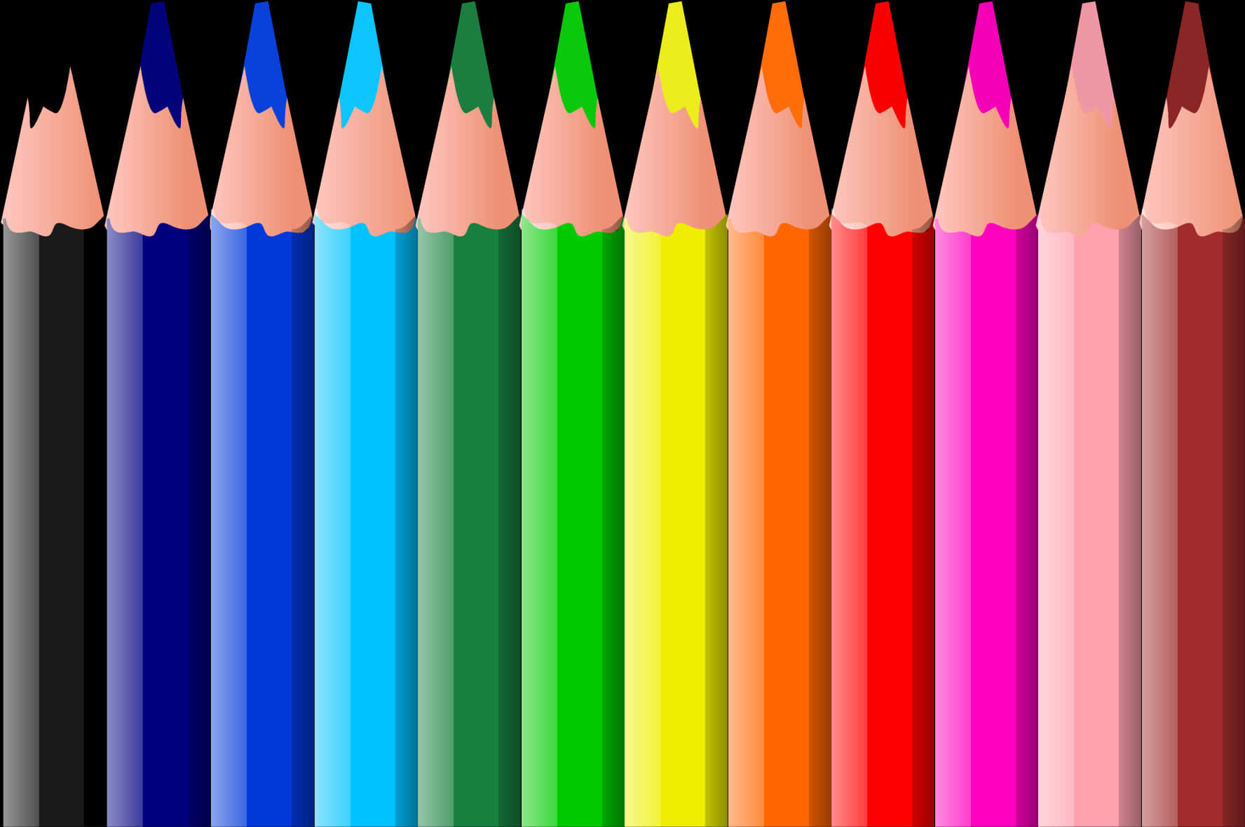 Colorful Pencil Row