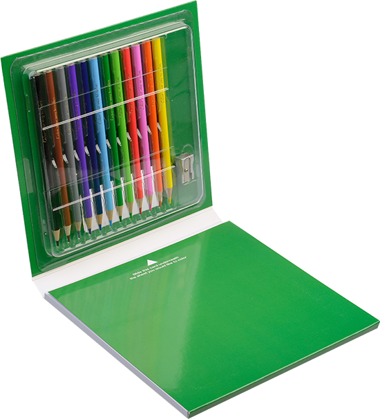 Colorful Pencil Setin Green Box
