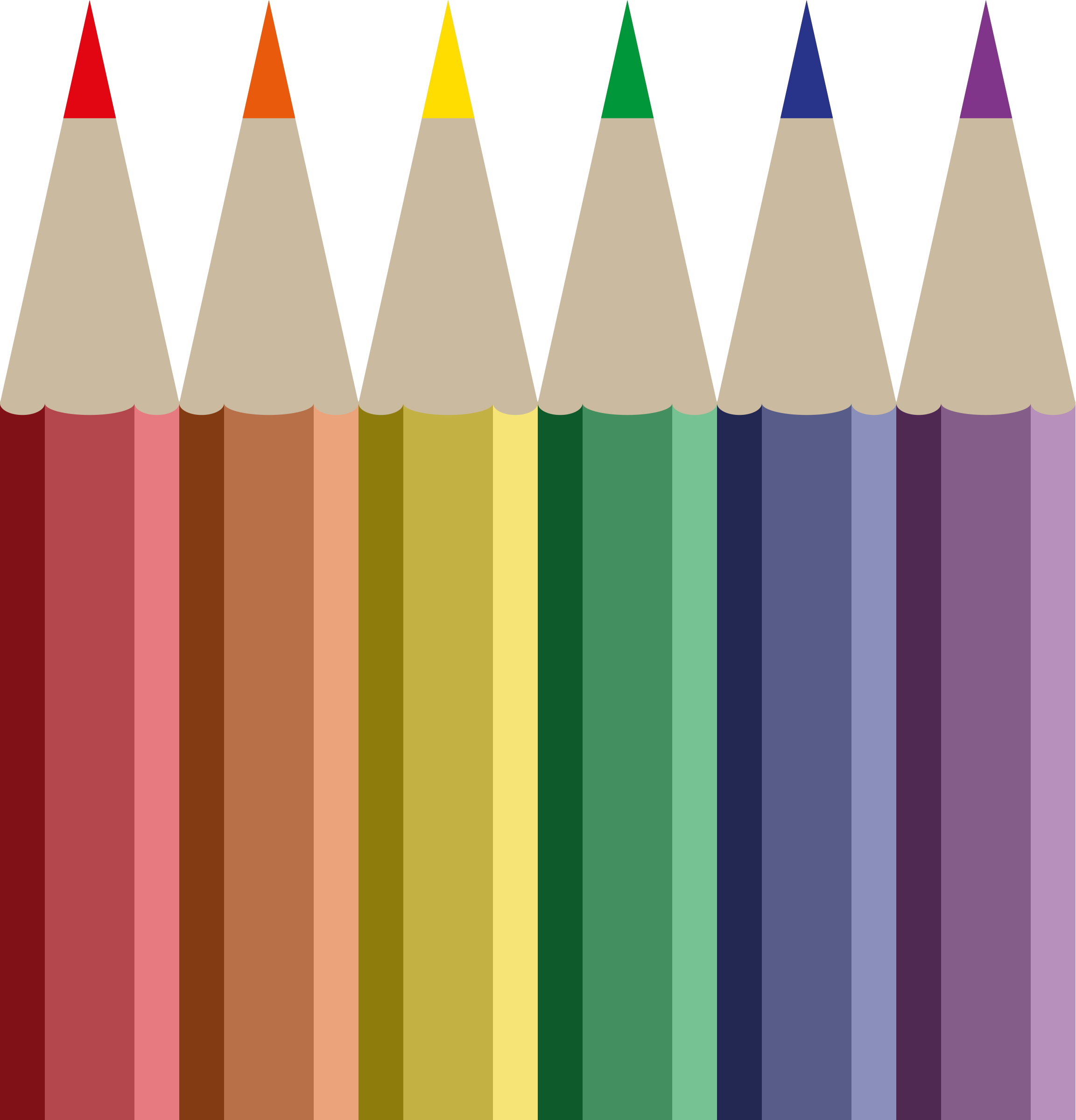 Colorful Pencil Tips Clipart