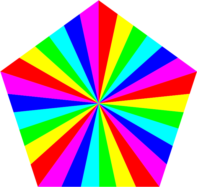 Colorful Pentagon Radiating Pattern