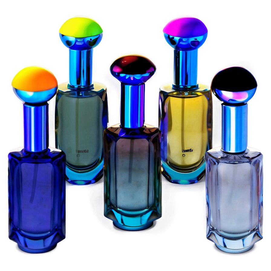 Colorful Perfume Bottle Set Png 5