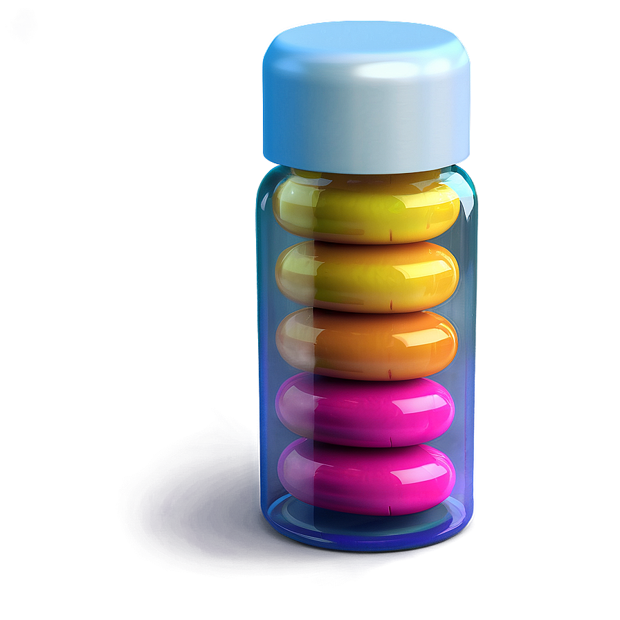 Colorful Pill Bottle Png 56