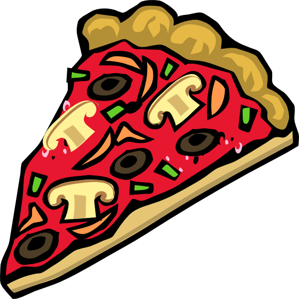 Colorful Pizza Slice Clipart