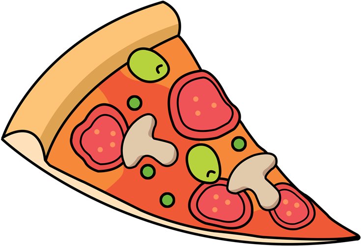 Colorful Pizza Slice Clipart