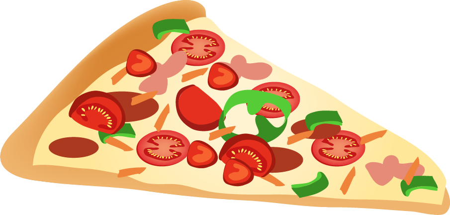 Colorful Pizza Slice Clipart