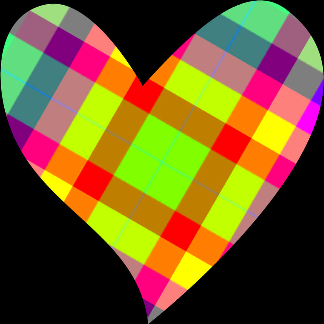 Colorful Plaid Heart Clipart