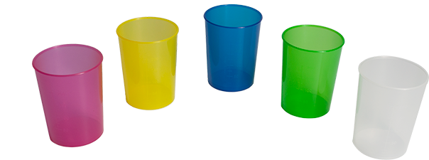 Colorful Plastic Cups Array