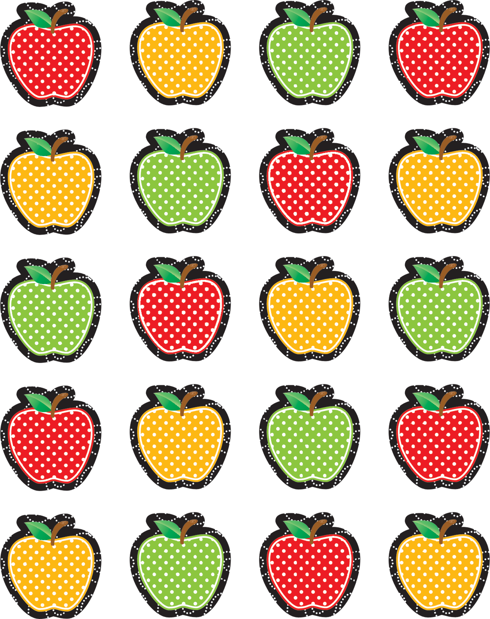 Colorful Polka Dot Apples Pattern