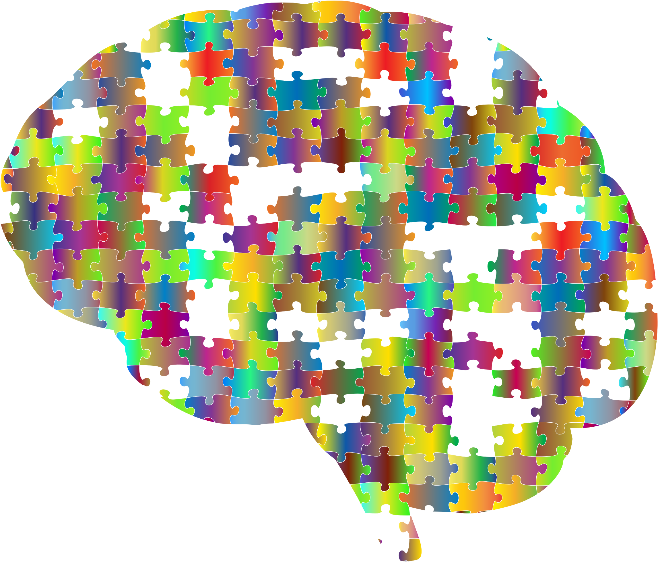 Colorful Puzzle Brain Clipart