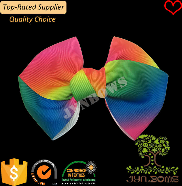 Colorful Rainbow Hair Bow Accessory