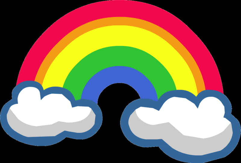 Colorful Rainbowand Clouds Graphic