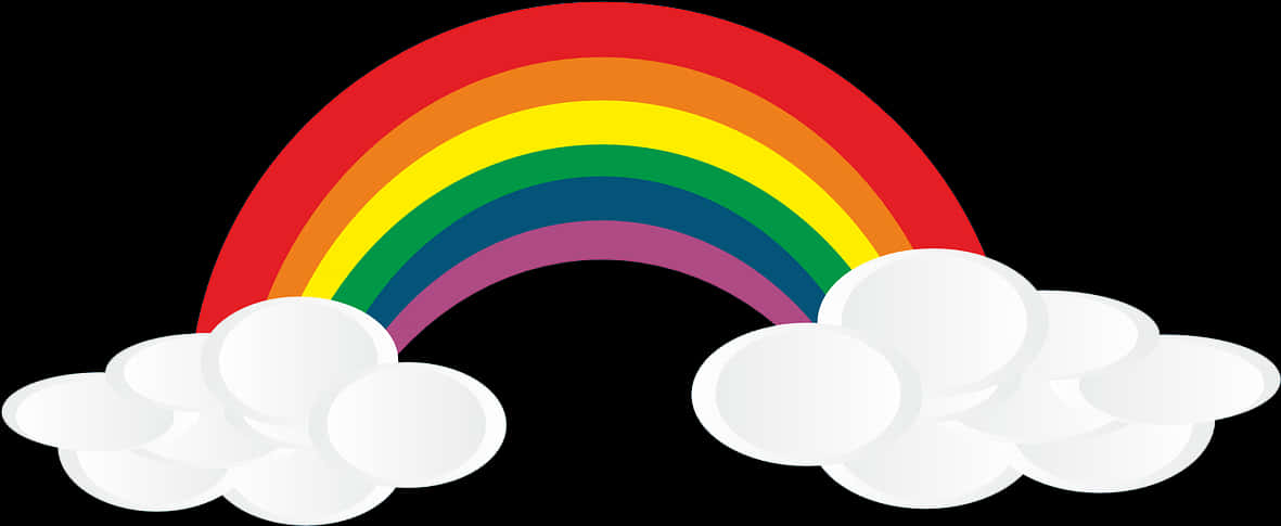 Colorful Rainbowand Clouds Graphic