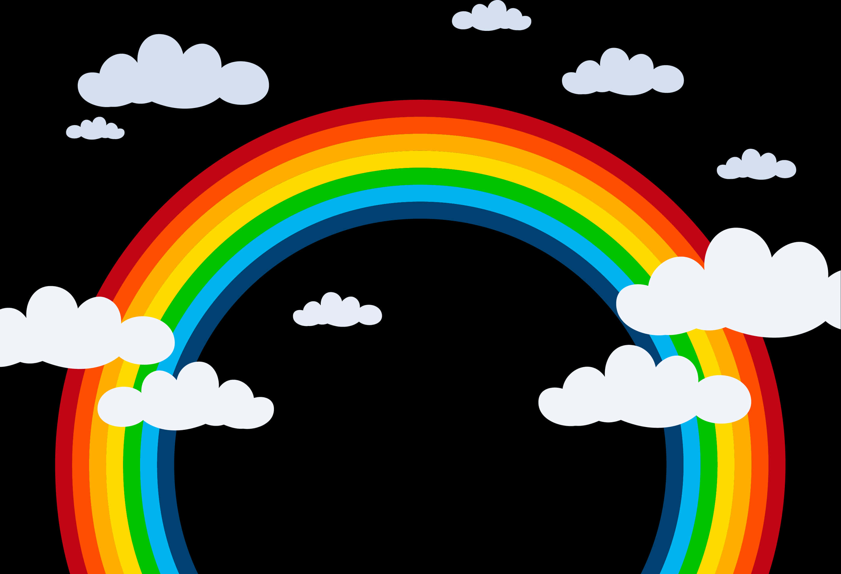 Colorful Rainbowand Clouds Illustration