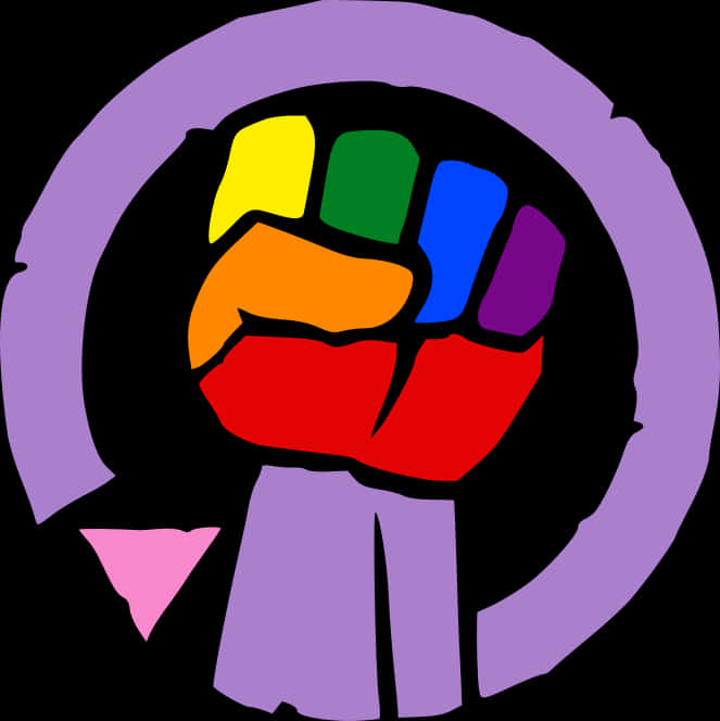 Colorful Raised Fist Graphic