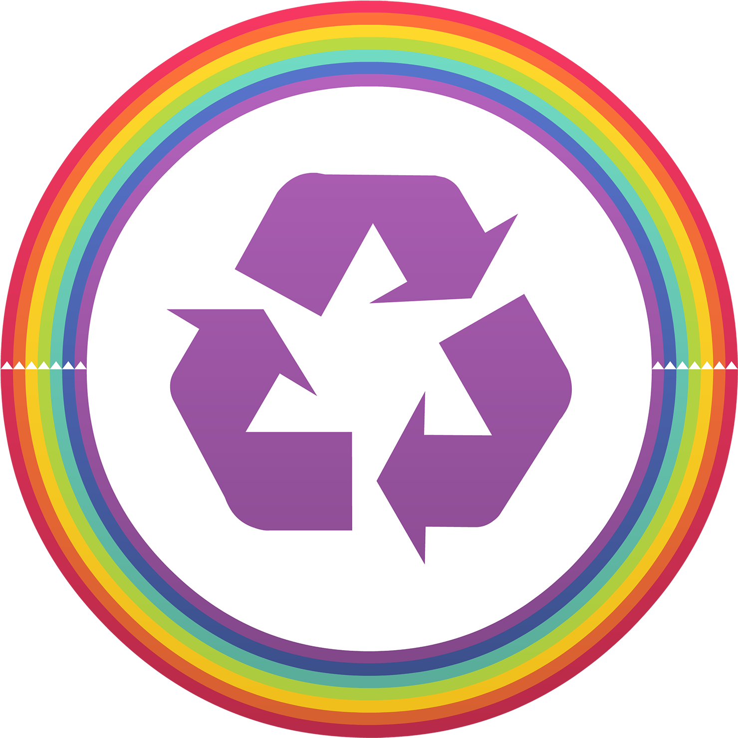 Colorful Recycle Symbol Rainbow Circle