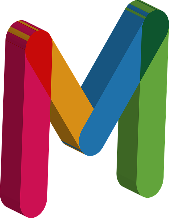 Colorful Ribbon Letter M Logo