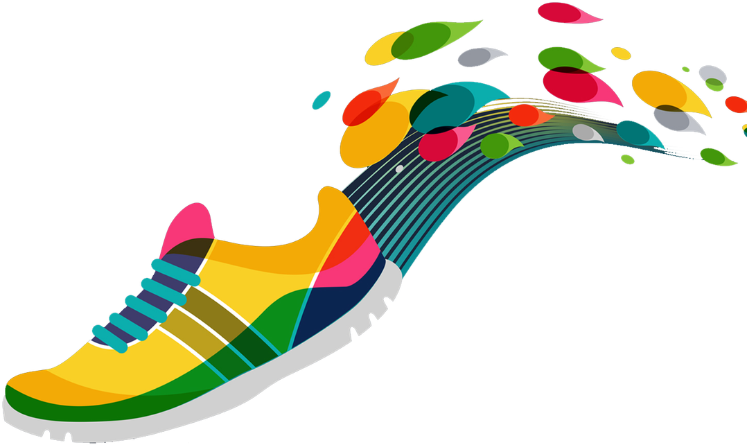 Colorful Running Shoe Artwork