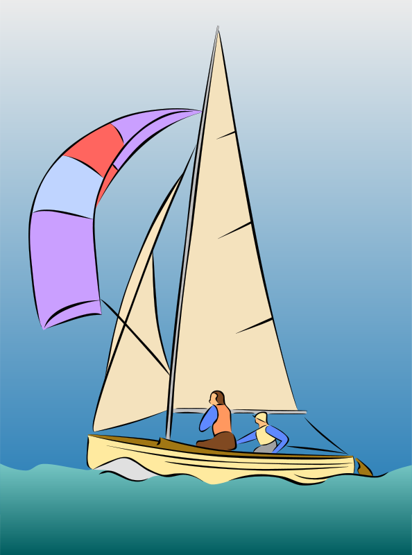 Colorful Sailboat Cartoon Illustration