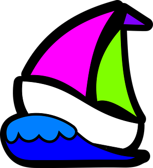 Colorful Sailboat Vector Art